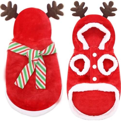 New Christmas Dog Costume Winter Pet Dog Clothes Yorkshire Terrier Xmas Jacket Dog Outfit Hoodies Vest Small French Bulldog Coat