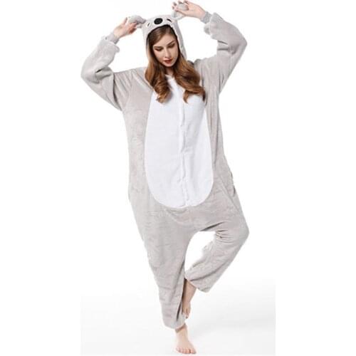 Autumn Winter Flannel Pajamas Hooded Animal Pijama Cute Cartoon Totoro Koala Onesies Boys Pyjamas Children Girls Kids Sleepwear
