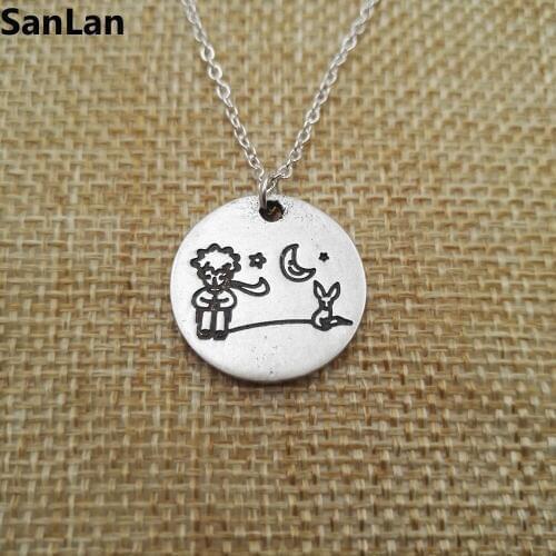 10pcs new Arrival little prince necklace with fox under the moon Gift for Her Reader Book Lover Gift SanLan