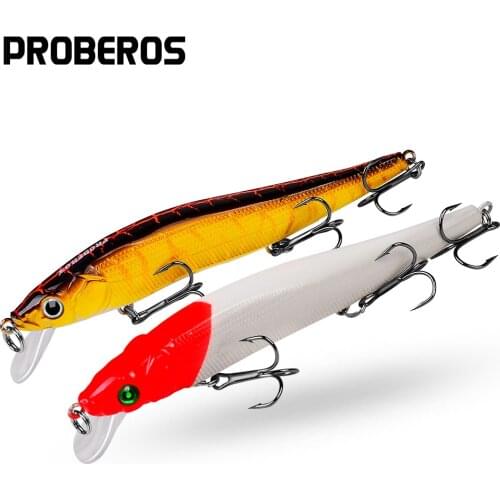PROBEROS Minnow Fishing lures 12cm 14.47g Hard Artificial Bait Floating 3D Eyes Crankbait Wobblers Bass Tackle