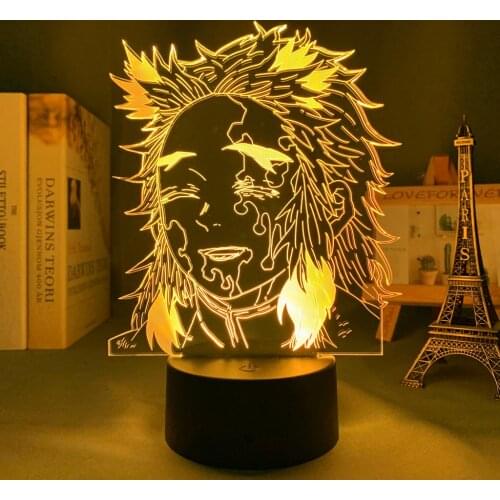 Anime Led Light Kimetsu No Yaiba Kyojuro Rengoku for Bedroom Decoration Night Light Gift Manga 3d Lamp Demon Slayer Room Decor