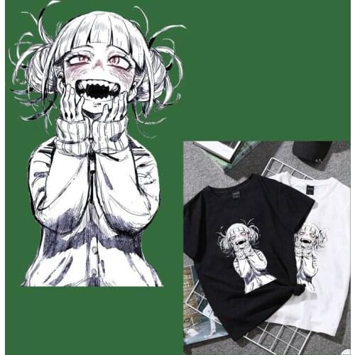 Cartoon Crazy Girl Character Thermo Transfer Sticker On Clothes DIY Iron On Patches For Clothing Washable Women T-shirt Applique