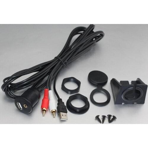 Universal Car Dash Mount Installation USB/Aux 2RCA Extension Cable 1.8M 1M