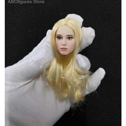 In Stock Collectible Female Head Sculpt 1/6 Scale Pale Skin Natalie Portman with Golden Hair Carved Model for 12" Figure Body