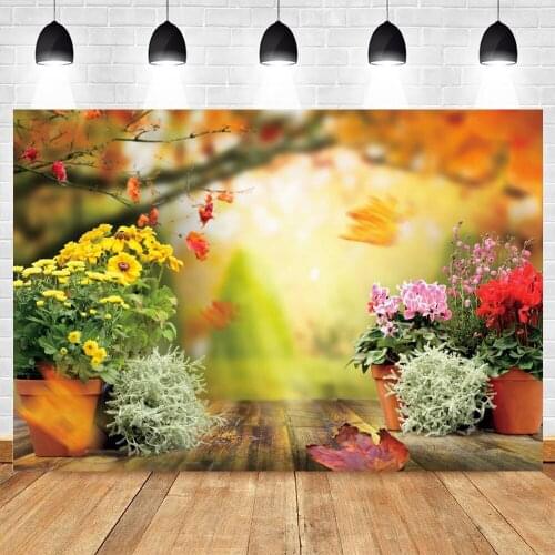 Autumn Natural Scenery Forest Tree Fallen Leaves Flower Backdrop Photography Photographic Background Vinyl Photophone Photocall