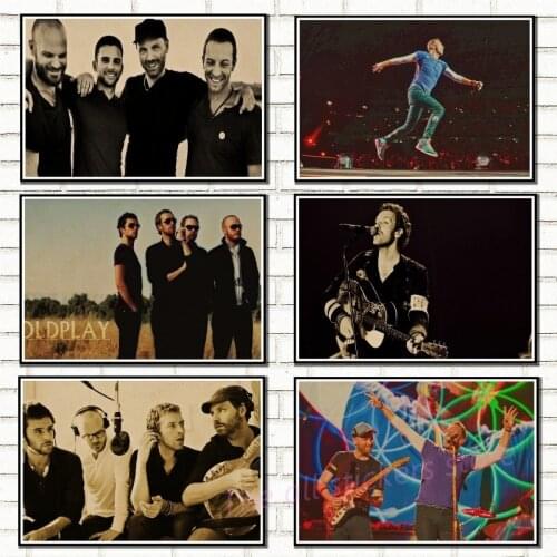 Vintage Poster. Coldplay poster Home Furnishing decoration Kraft acid rock music Poster Drawing core Wall stickers/6014