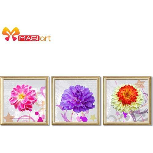 Cross stitch kits Embroidery needlework sets 11CT water soluble canvas patterns 14CT thousand petals flower-NCMF134