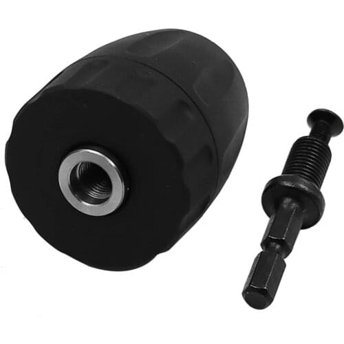 3/8-24UNF 0.8-10MM Hex Shank Keyless Drill Bit Chuck Clip with 1/4 Hex Shank Rod Adapter Screwdriver Bit Conversion Tool