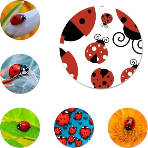 58mm LadyBug Icons Pins Badge Decoration Brooches Metal Badges For Clothes Backpack Decoration