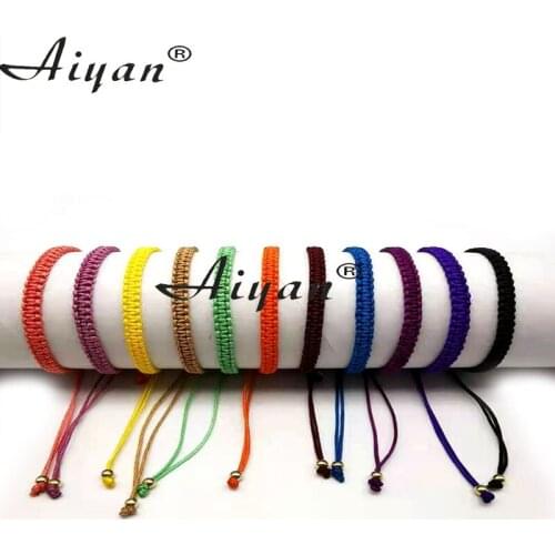 12Pieces Flat Knot Smooth Nylon Thread Braided Bracelet Can DIY Hanging Any You Favorite Accessories Have Many Colors To Choose