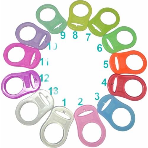 130pcs 13 Color Assorted MAM Rings Silicone Pacifier Adapter