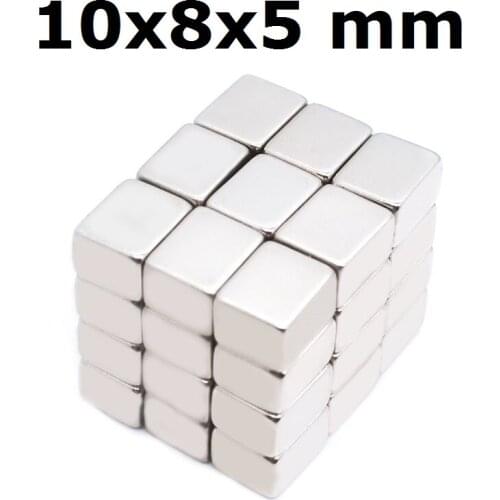 5/20/50/100Pcs 10mm x 8mm x 5mm Super Powerful Strong Rare Earth Block NdFeB Magnet 10x8x5 Neodymium N35 Magnets 10*8*5