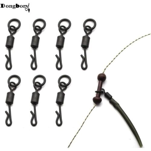 50 PCS Quick Change Flexi Ring Swivels Size 8 carp fishing accessories swing snap with solid ring QC Swivel used with lead clips