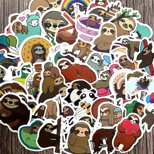 TD ZW 50Pcs Cartoon Cute Folivora Stickers For Suitcase Skateboard Laptop Luggage Fridge Phone Car Styling DIY Sticker