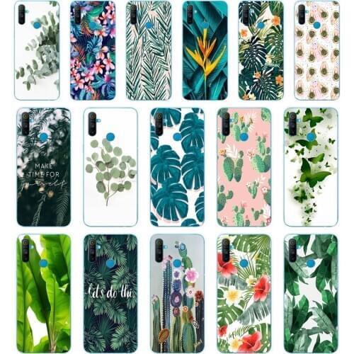 60 Plantain Banana Leaves Plants gift Soft Silicone Tpu Cover phone Case for OPPO A1K A5S A7 AX7 A5 A9 2020 Realme C3 Case