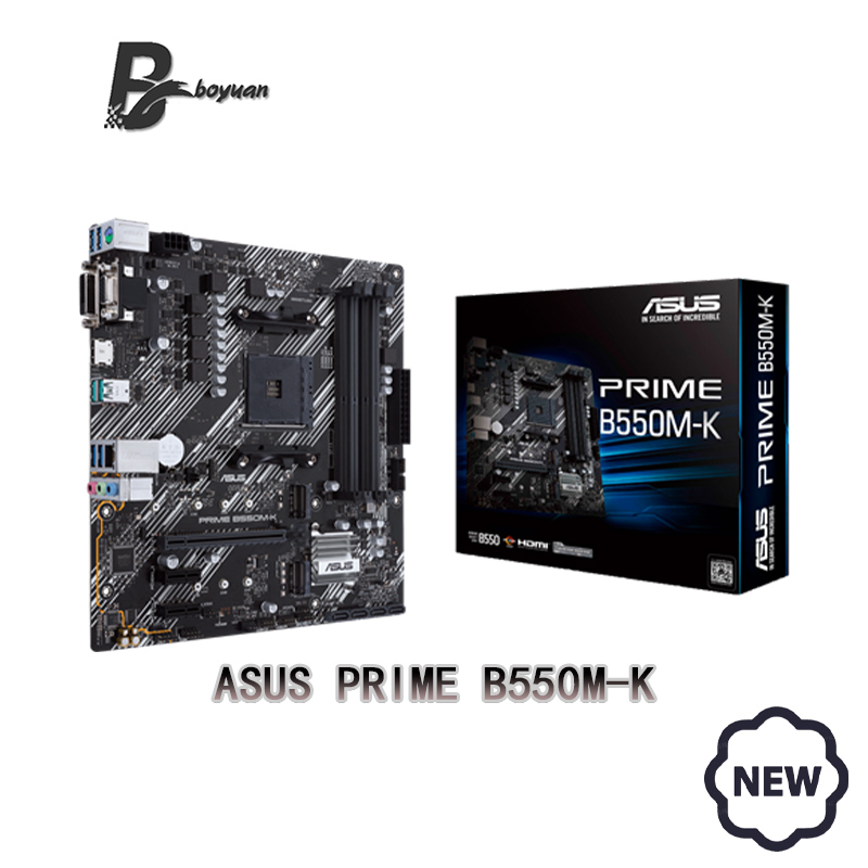 ASUS PRIME B550M K mATX B550M AMD B550 DDR4 4600(OC)MHz 128G,M.2,,DVI-D,SATA 6Gb/s,USB 3.2 Best support R9 Desktop AM4 CPU