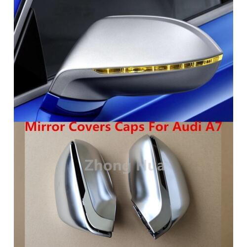Car side Wing Cover For AUDI A7 S7 RS7 2012 2013 2014 2015 2016 2017 2018 ABS Chrome Rear View Mirror Case Shell Cover