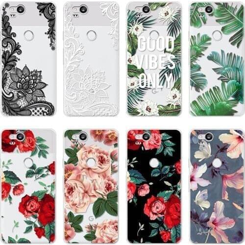 Phone Cases Luxury Flower Leaves For Google Pixel 2 3a 4 XL 5 4A Fundas Cover Thin Soft TPU Coque For Google Pixel 3 XL TPU Case