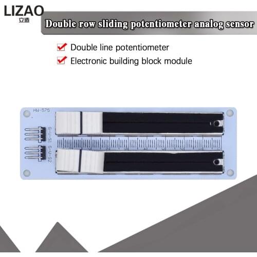 Electronic Building Block 10K Double Row Sliding Linear Potentiometer Module For Arduino Mixer Linear Sliding Resistance