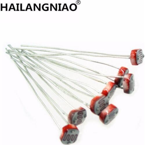 100 pcs GL5537 5MM Photoresistor Photoelectric Detection Switch Element 5537 Photo Detector Photosensitive Light Dependent LDR