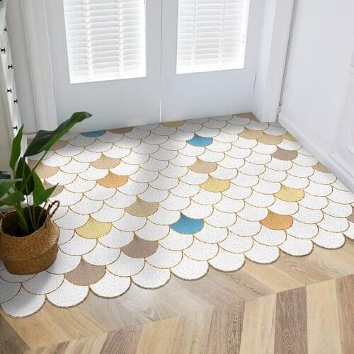 Hot Sale Nordic Minimalist Shell Pattern Entrance Hallway Rectangle Printed Non-Slip Floor Rugs Front Door Mat Outdoor Rugs