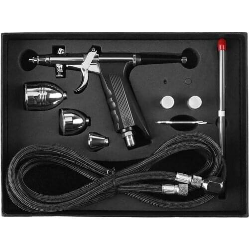Gravity Spray Gun Painting Airbrush 0.3mm 0.5mm 0.8mm Nozzles Cups Craft Set Kit