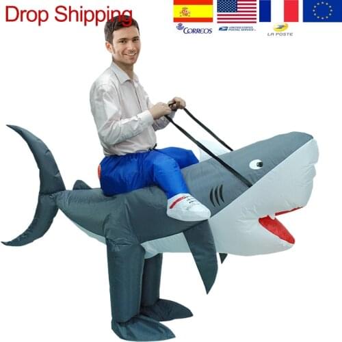 Hot Carnival Anime Thanksgiving Christmas Party Inflatable Shark Costume Animal Shark Cosplay Suits For Women Adult Fancy Dress