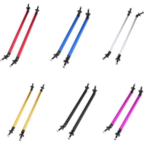 Chrome 6-8 Inch Adjustable Front/Rear Frame Bumper Lip Splitter Strut Rod Support Bar