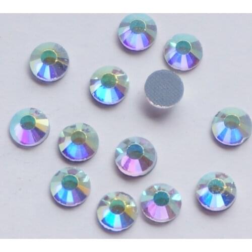 AAAAA Quality Glass Strass Crystal AB Hotfix Rhinestone Flatback Iron On Rhinestones For Clothes Decorations WG01