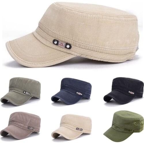 Men Fashion Atlantis Casual Sun Hats Old Washed Military Cap Flat Top Hat Simply New 2021 Outdoor Cuba Cap