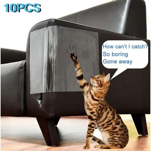 10Pack Cat Scratcher, Cat Scratch Deterrent Tape, Cat Repellent for Furniture, Cat Couch Protector, Cat Scratching Pad