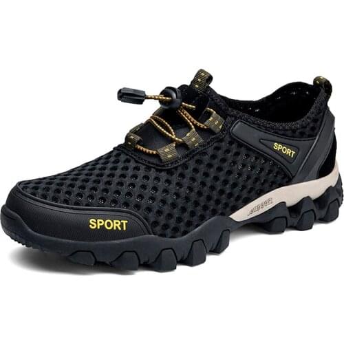 2021 Summer Breathable Men Trekking Hiking Shoes Mesh Outdoor Men Sneakers Climbing Shoes Men Sport Shoes Quick-dry Water Shoes