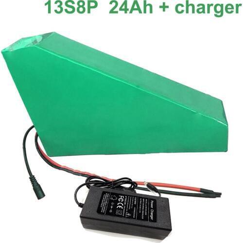 With charger 48V 24Ah 13S8P 18650 Li-ion Battery Pack E-Bike Ebike electric bicycle 265*250*180*70*70*45mm