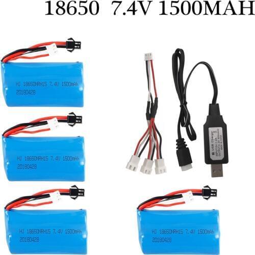 7.4V 1500mAh lipo Battery for YDI U12A Syma S033g Q1 TK H101 18650 7.4V Battery Rc Toys Boats Cars Tanks Drone Part