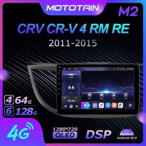 Mototain Autoradio automotive Radio 2 Din for Honda CRV CR-V 4 RM RE 2011 - 2015 Android 10.0 Multimedia 4G LTE 6G Ram 128G Rom