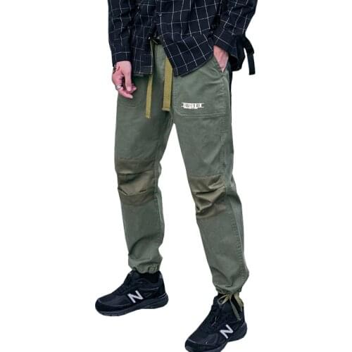 Men Streetwear Pants Side Pockets Harem Pants 2020 Hip Hop Casual Ribbons Male Joggers Trousers Fashion Harajuku Pant