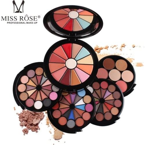 MISS ROSE Five-in-One Eye Shadow Disc Set Makeup Box Trim Blush Concealer Highlight Stereo Cosmetic Gift for Women Hot Selling