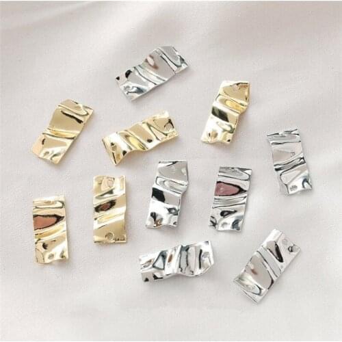 Newest 50pcs/lot geometry concave-convex rectangle shape copper floating locket charms Diy jewelry earring pendants accessory