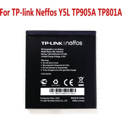 NEW Original 2020mAh NBL-46A2020 battery For TP-link Neffos Y5L TP905A TP801A Mobile phone