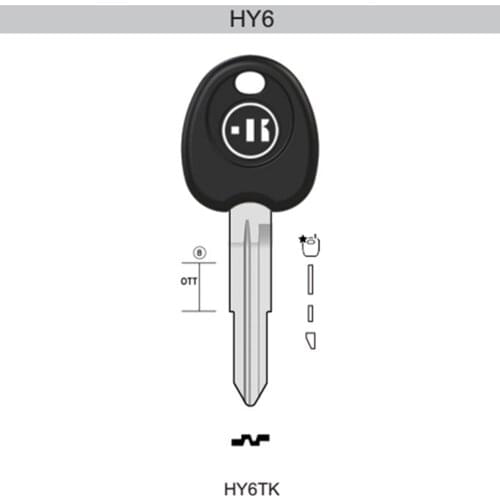 Original KEYLINE HY6TK Key blade Key case for Hyun-dai with chip slot Keyline HY6TK HYN6T4 straight remote key case for Hyunda