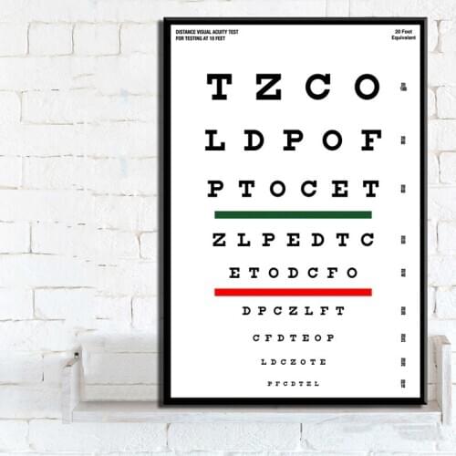 Posters Printed Modern Visual Acuity Chart Test Pictorial Modular Wall Art Pictures Canvas Painting Nordic Style Home Decoration