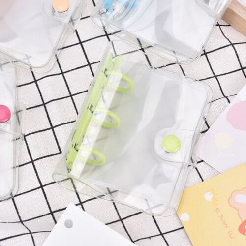 Mini Transparent Pvc Loose-leaf Notebook Cover Photo Frame Binder Diary Journal Planner School Stationery Supplie
