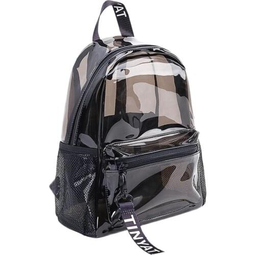 Clear PVC Women Backpack Transparent Fashion Solid Backpack Travel School Backpack Bag for Teenage Girls Children