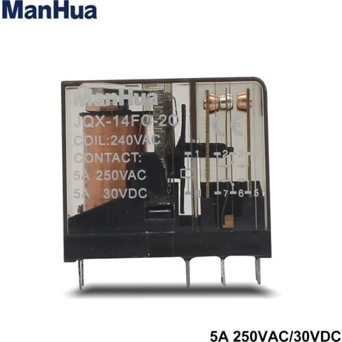 ManHua 5A 250VAC/30VDC JQX-14FC-2C Sealed Version Available High Power Relay