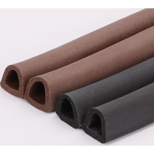 Self-adhesive EPDM Rubber Gasket Entrance Door Seal Strip Vehicle Automotive Seals 8-10mm Gap 14mm x 12mm 6m Black Brown