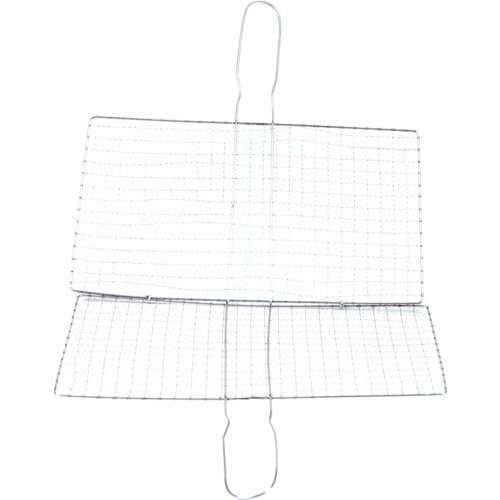 Stainless Steel BBQ Fish Meat Net Barbecue Grill Mesh Wire Clamp Outdoor Picnic