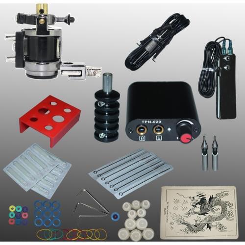 YILONG Complete Tattoo kits tattoo guns machine black tattoo machine power supply disposable needle free shipping 1100601-2kitA