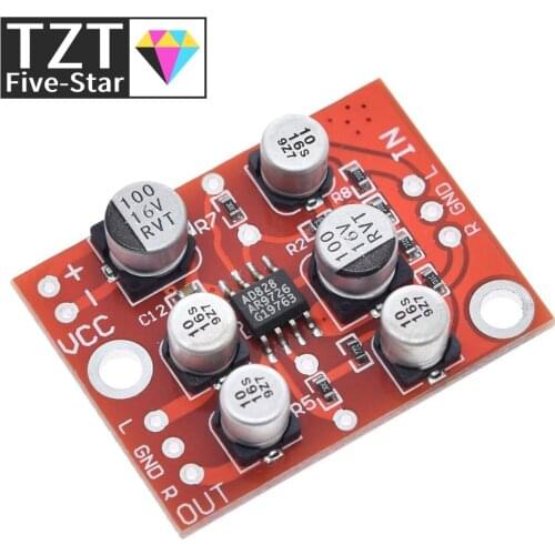 TZT DC 5V-15V 12V AD828 Stereo Preamp Power Amplifier Board Preamplifier Module