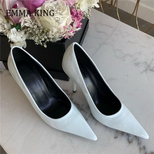 Woman Neon-Green Cow Leather Pumps Pointed Toe Shallow Luxury Fashion Shoes Fluorescent High Heels Women Shoes Zapatos De Mujer