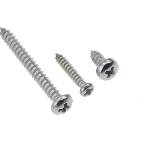 100pcs/lot M2.2x6.5mm M2.2x9.5mm M2.2x16mm Mini 304 stainless steel Cross Phillips Pan Round Head Self tapping Wood Screw